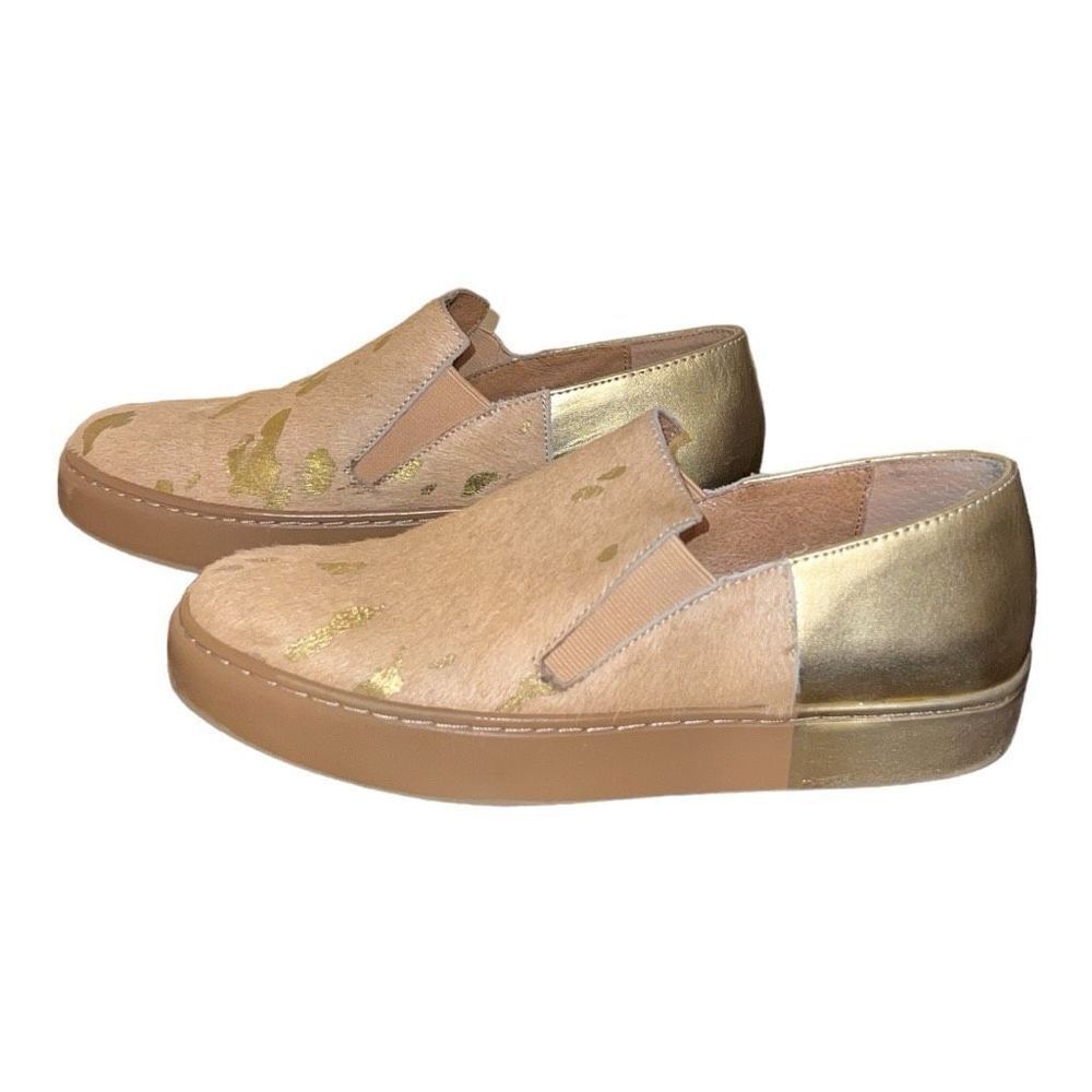 Free People Varsity Gold Calfhair Slip On Sneakers Women’s Size EU 37 - Picture 3 of 6